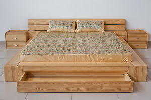 Двуспальные кровати из фанеры: цены, купить кровать на двоих материал фанера в магазине МебельОК